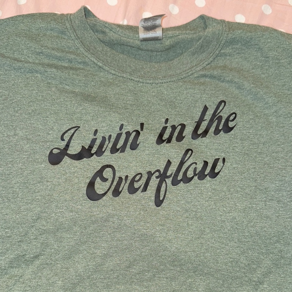 Green Graphic Tee with Black Text